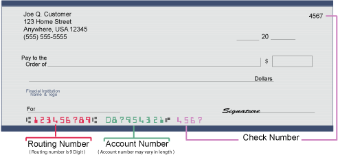 check image with account number location